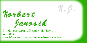 norbert janosik business card